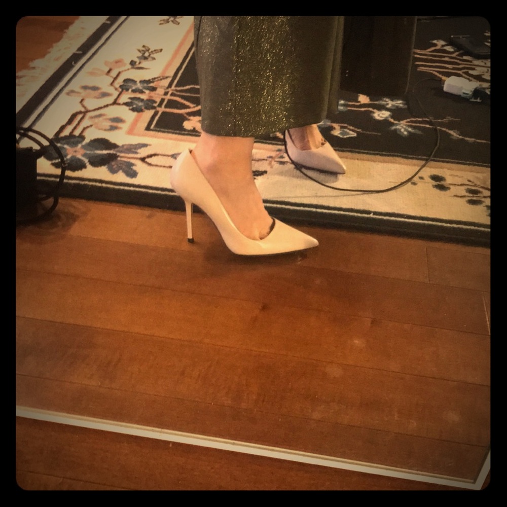 Pink zara velvet heels